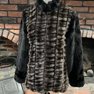 Timeless Naeem Khan faux fur jacket size small